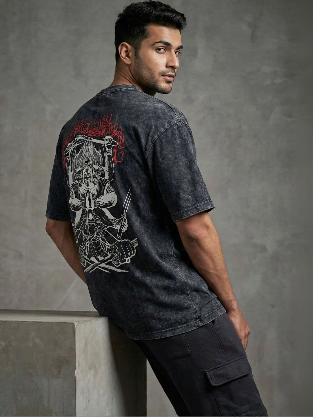 Moda Rapido Men Dyed Drop-Shoulder Sleeves T-shirt thumbnail 2