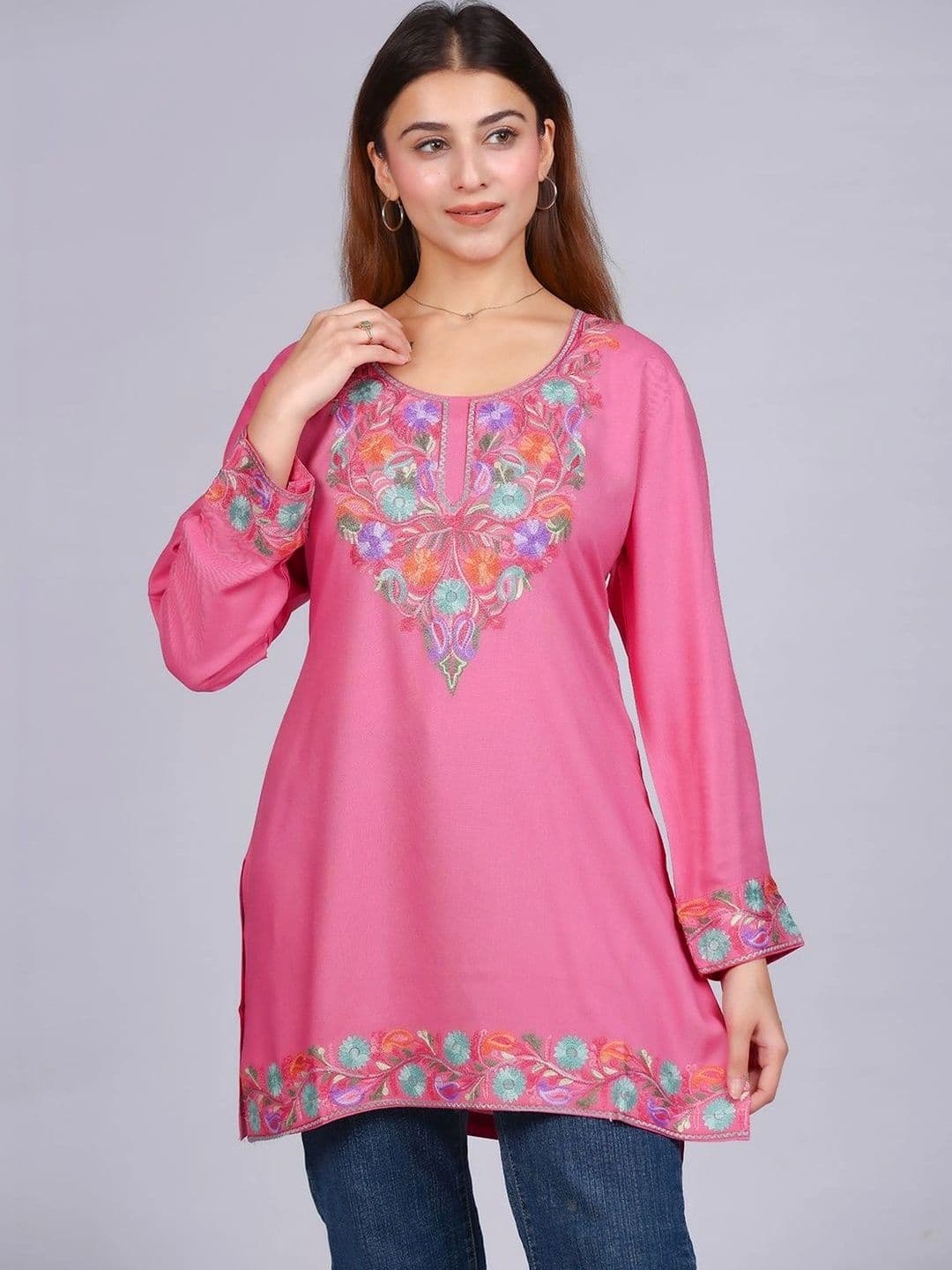 Anouk Women Embroidered Thread Work Kurta thumbnail 5