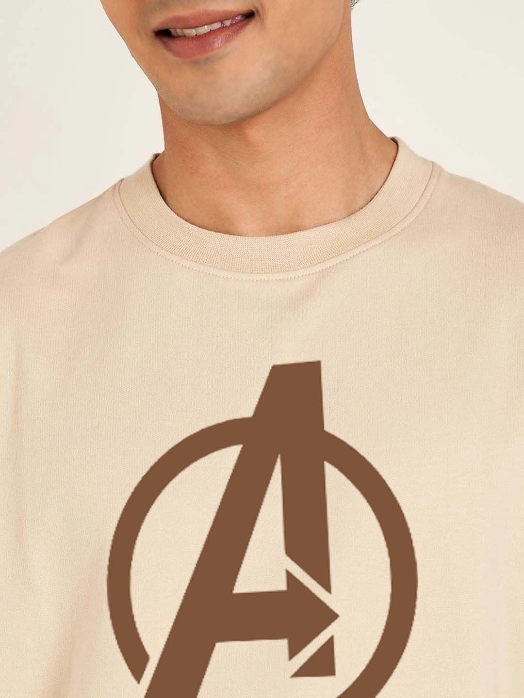 Moda Rapido X Organic Chics Men Avengers Printed Drop-Shoulder Sleeves Anti Odour T-shirt thumbnail 2