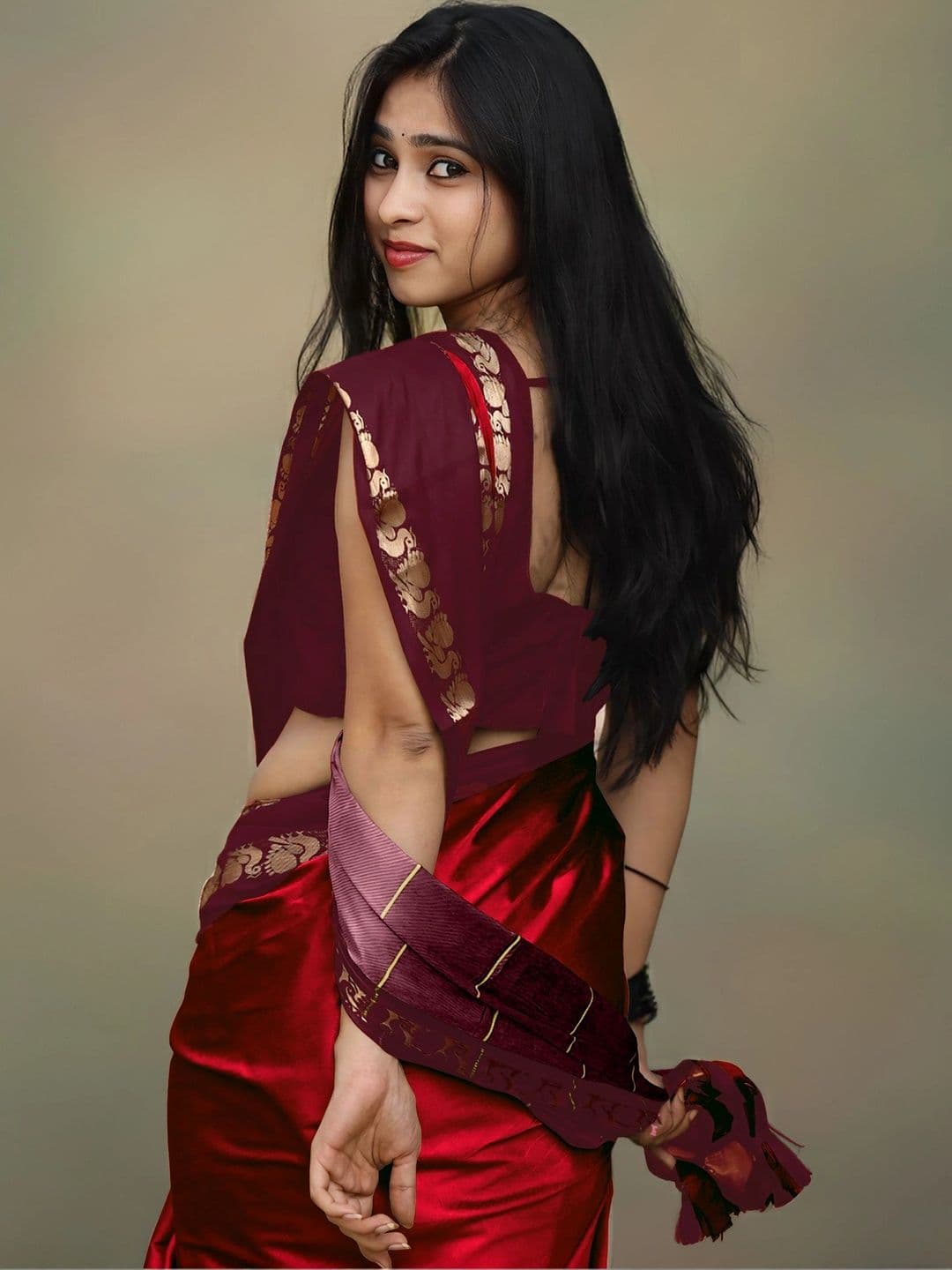 UMANTA Woven Design Zari Silk Cotton Designer Gadwal Saree thumbnail 6