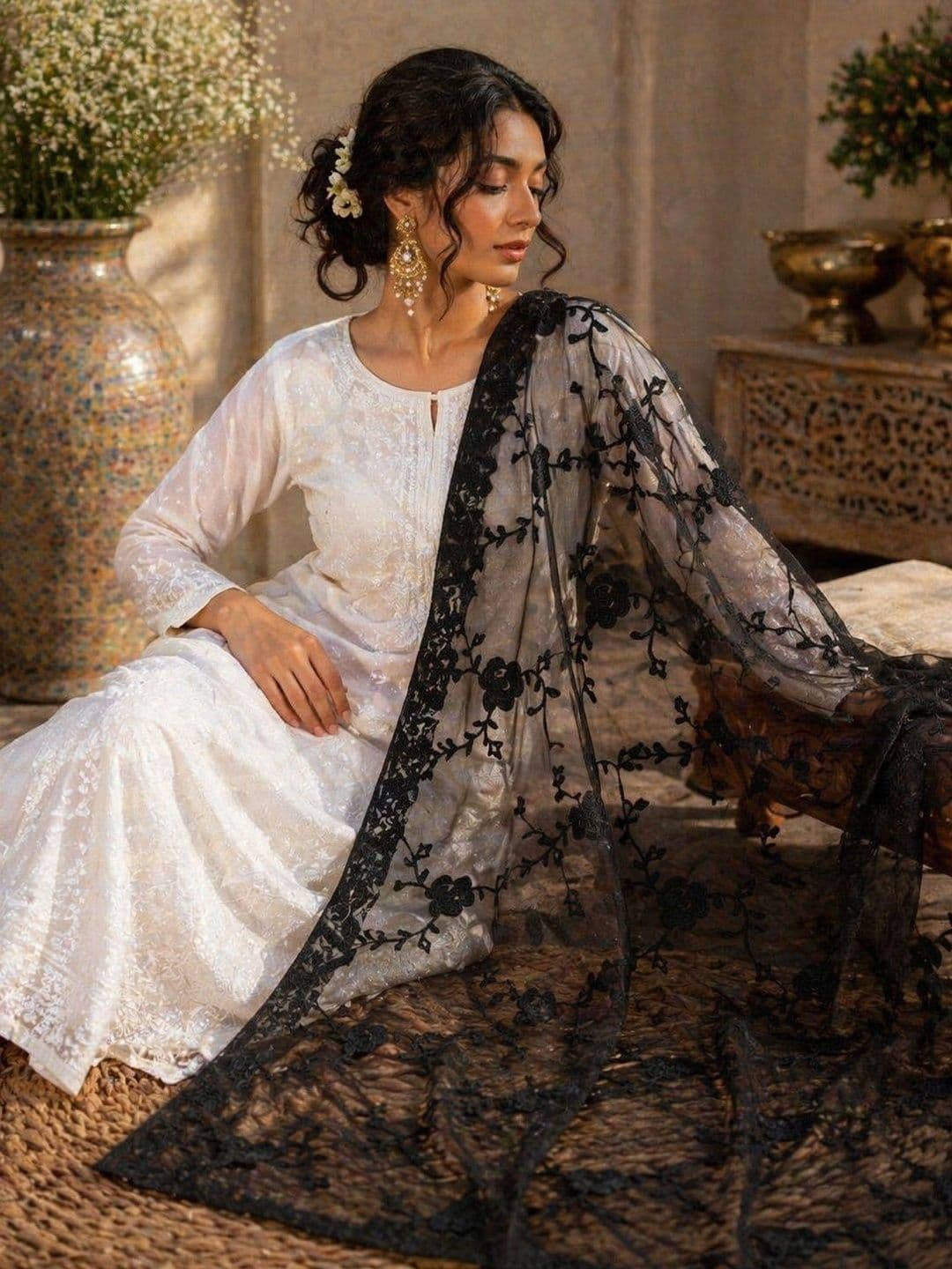 STUTI FASHION Embroidered Dupatta with Thread Work thumbnail 3