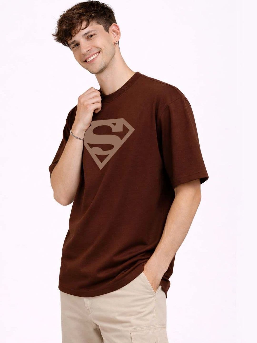 Moda Rapido X Organic Chics Men Superman Printed Anti Odour T-shirt thumbnail 2