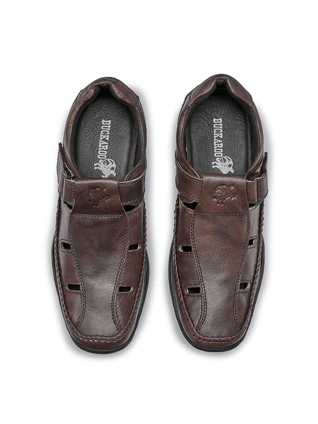 Buckaroo Men Brown Genuine Leather Comfort Sandals thumbnail 3