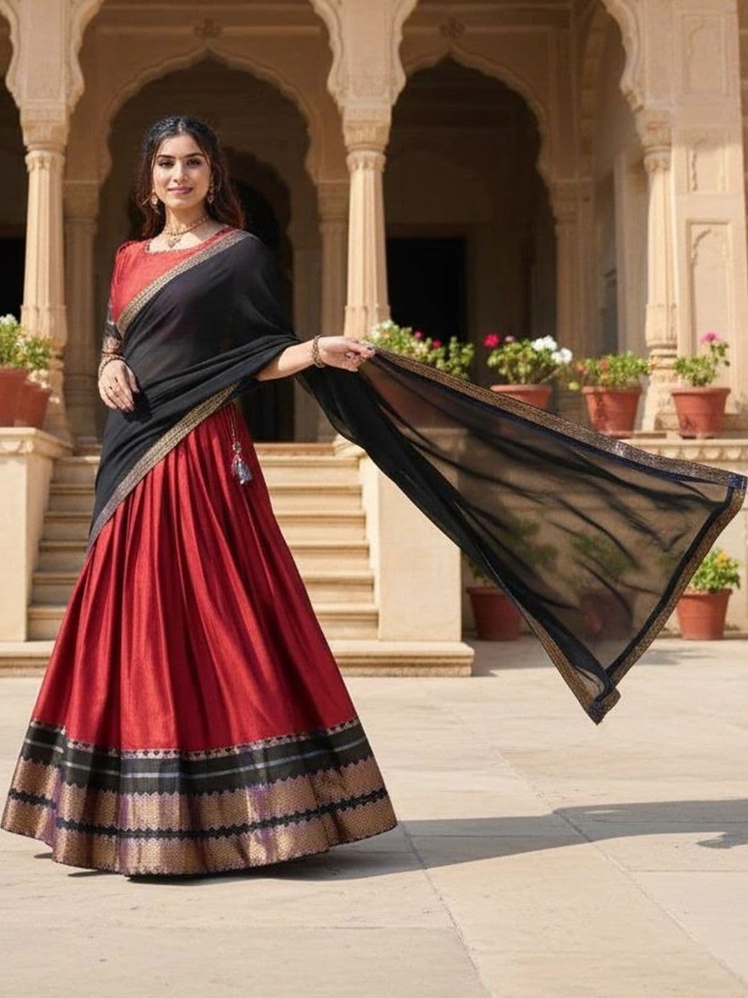 all about you Unstitched Lehenga & Blouse With Dupatta thumbnail 3