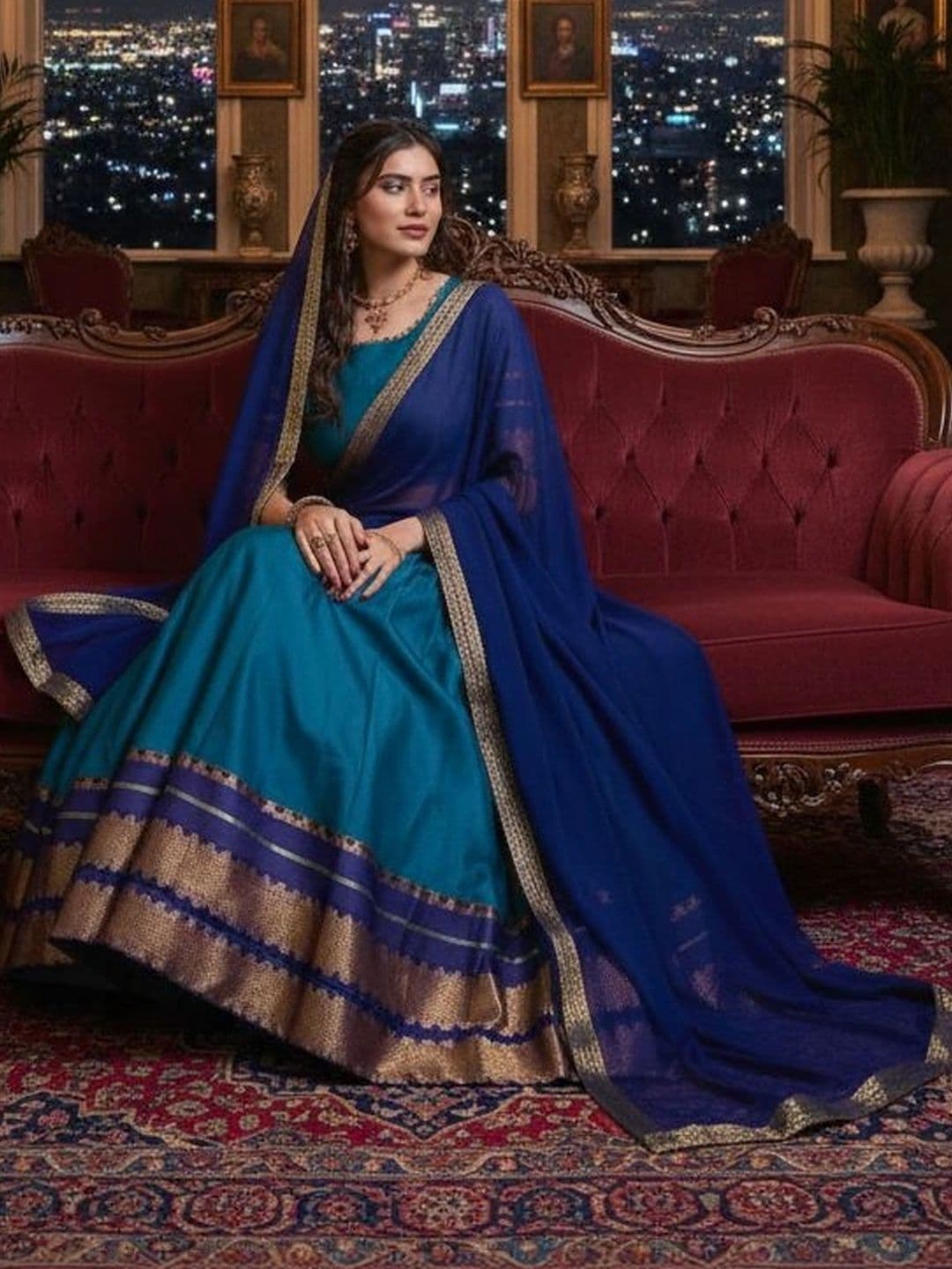 all about you Women Embroidered Unstitched Lehenga & Blouse With Dupatta thumbnail 4