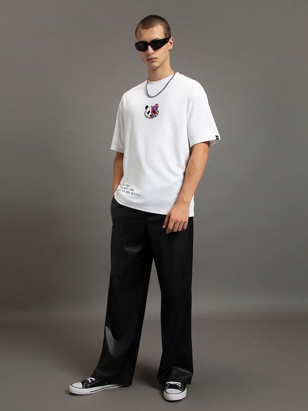 Bewakoof Men Better White Printed Graphic Cotton Drop-Shoulder Sleeves Oversized Fit T-shirt thumbnail 4