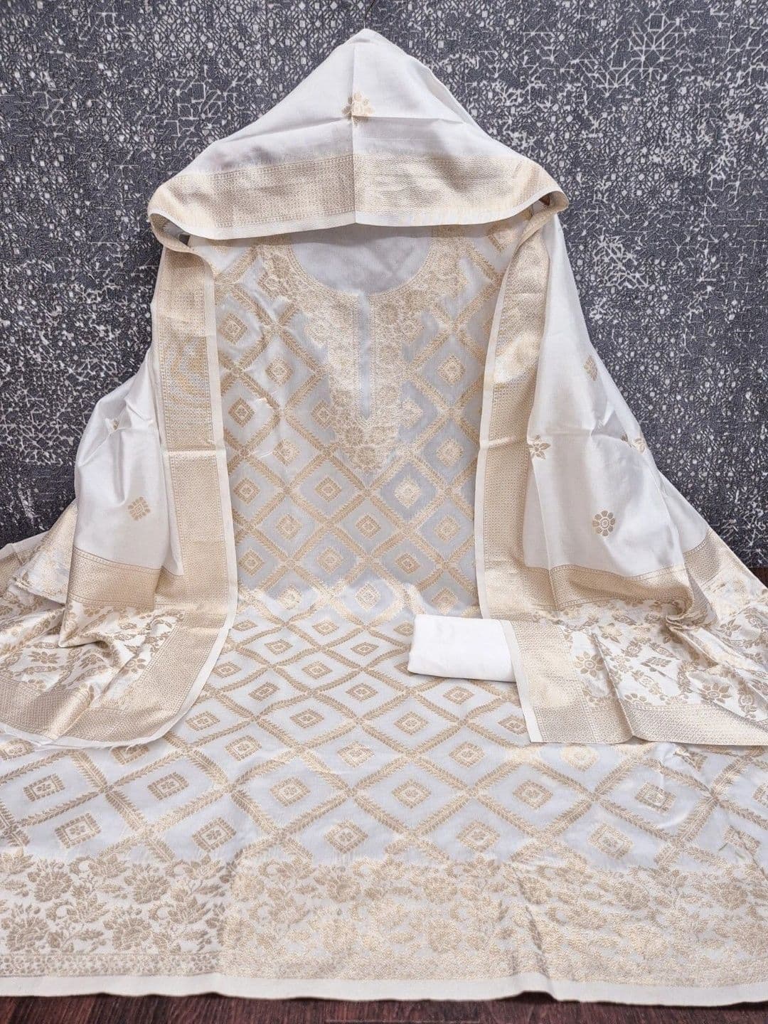 Milvia Art Silk Unstitched Dress Material thumbnail 2