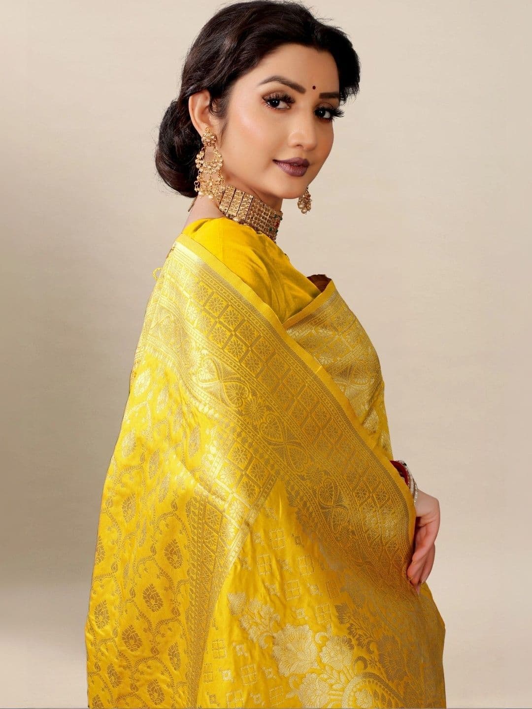 Dhaaga Ghar Women Woven Design Zari Art Silk Banarasi Saree thumbnail 6