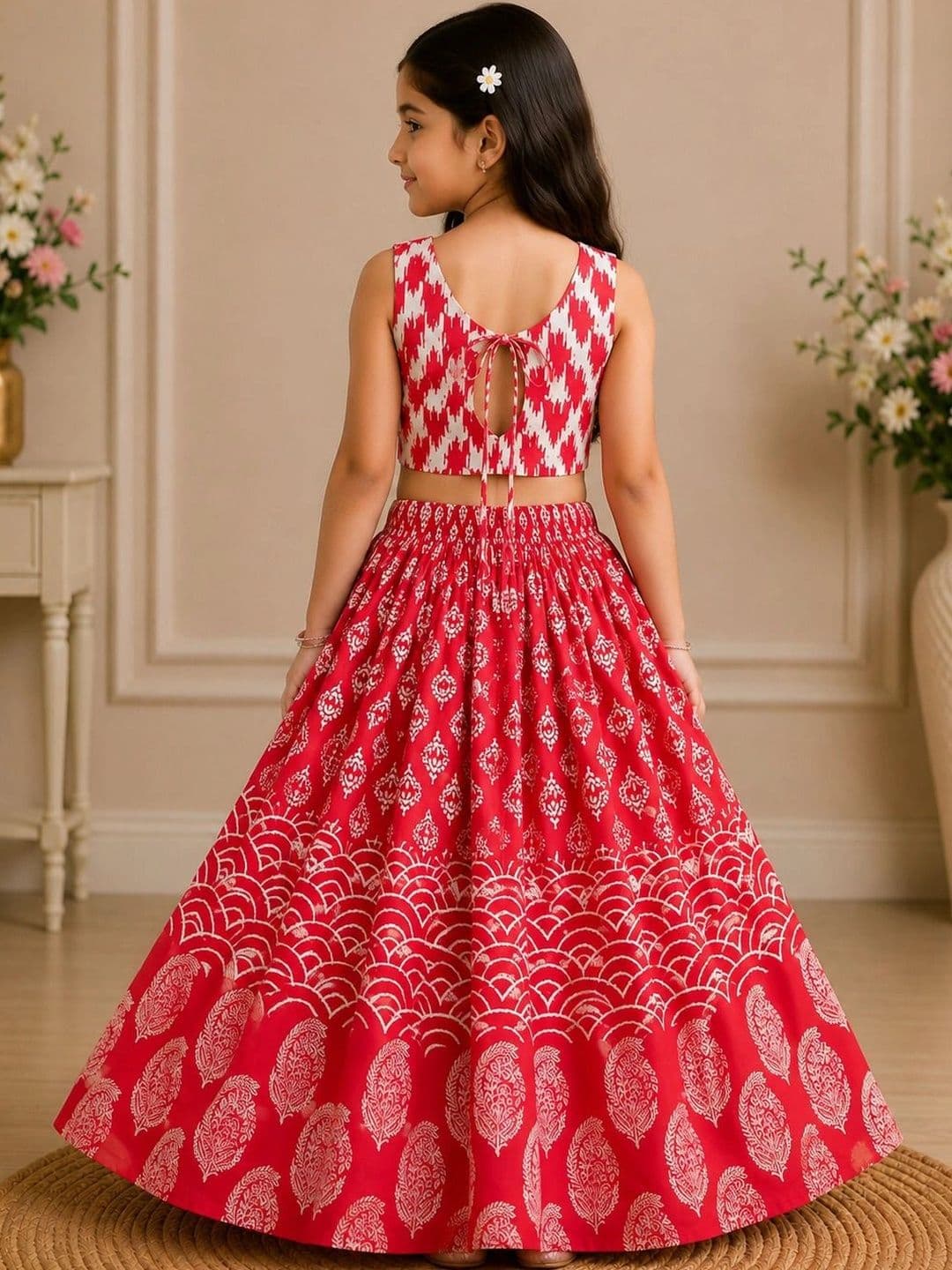 KALINI Girls Printed Ready to Wear Lehenga & thumbnail 5