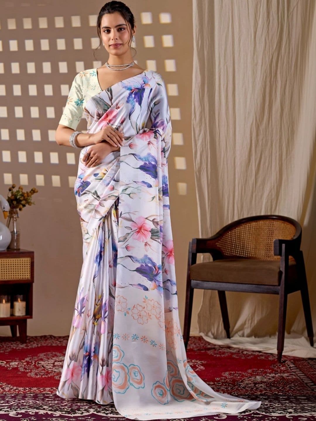 LeeliPeeri Designer Floral Designer Saree - view 1