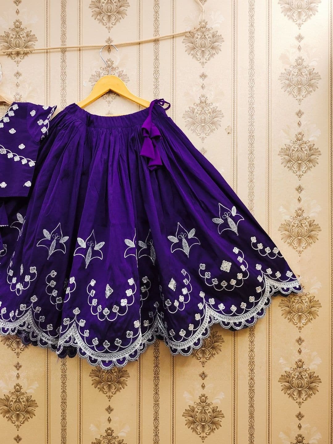 KALINI Girls Embroidered Thread Work Ready to Wear Lehenga & Blouse With Dupatta thumbnail 4