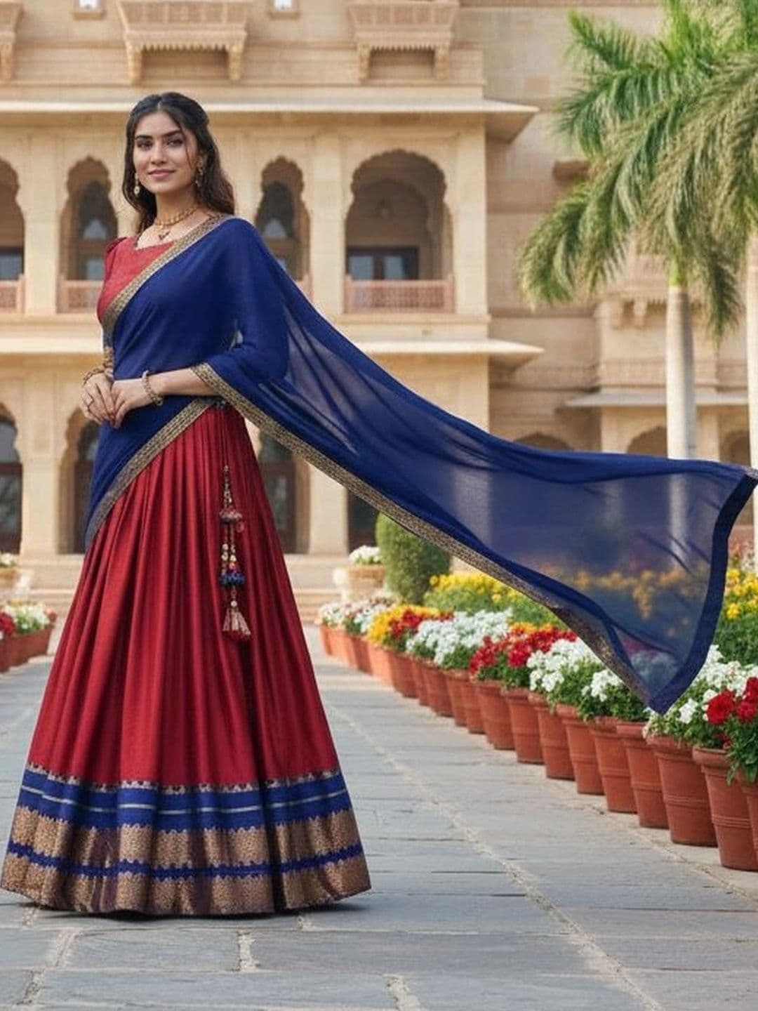 all about you Women Unstitched Lehenga & Blouse With Dupatta - view 1