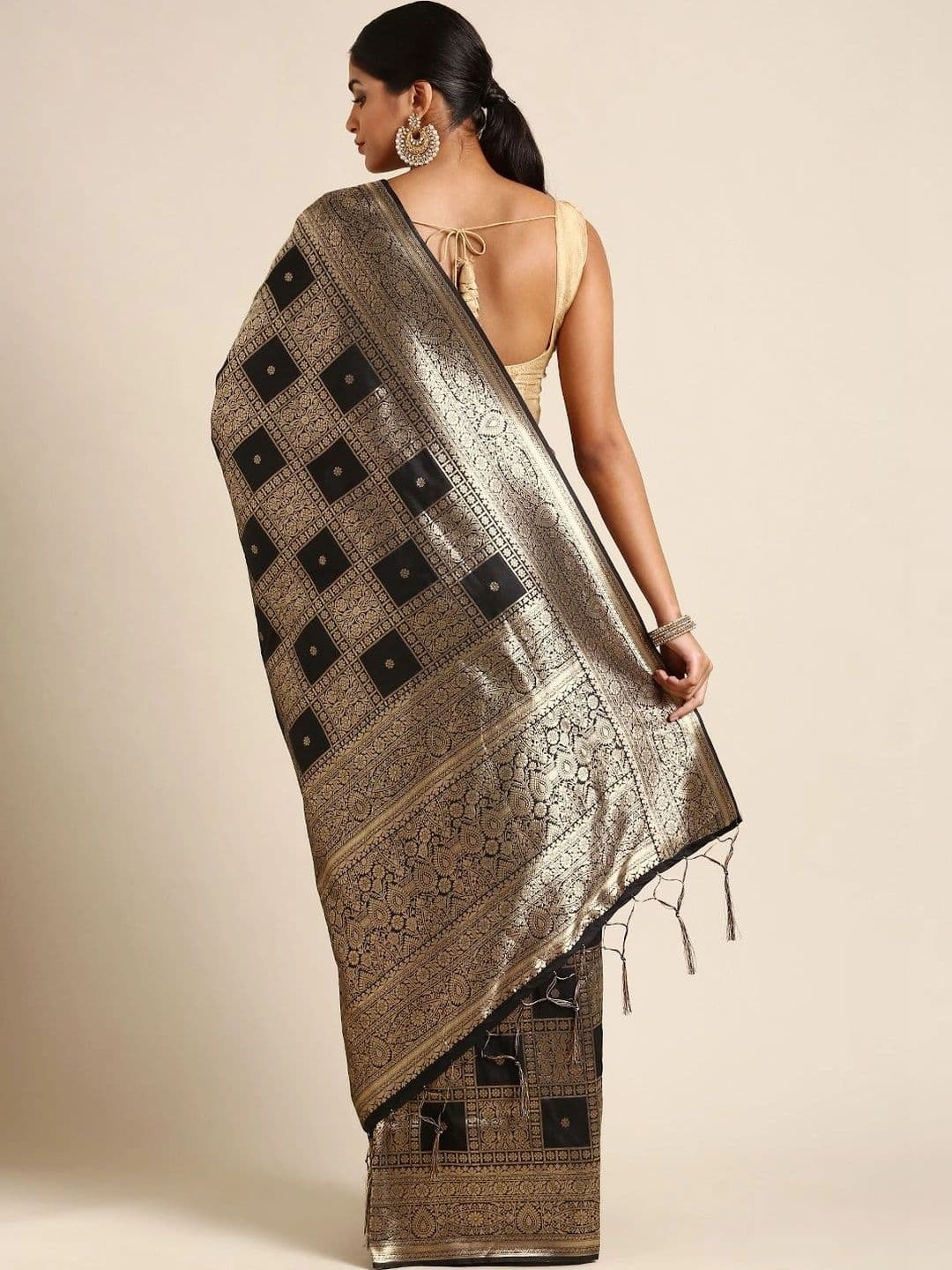 Dhaaga Ghar Zari Art Silk Women Banarasi Saree thumbnail 3