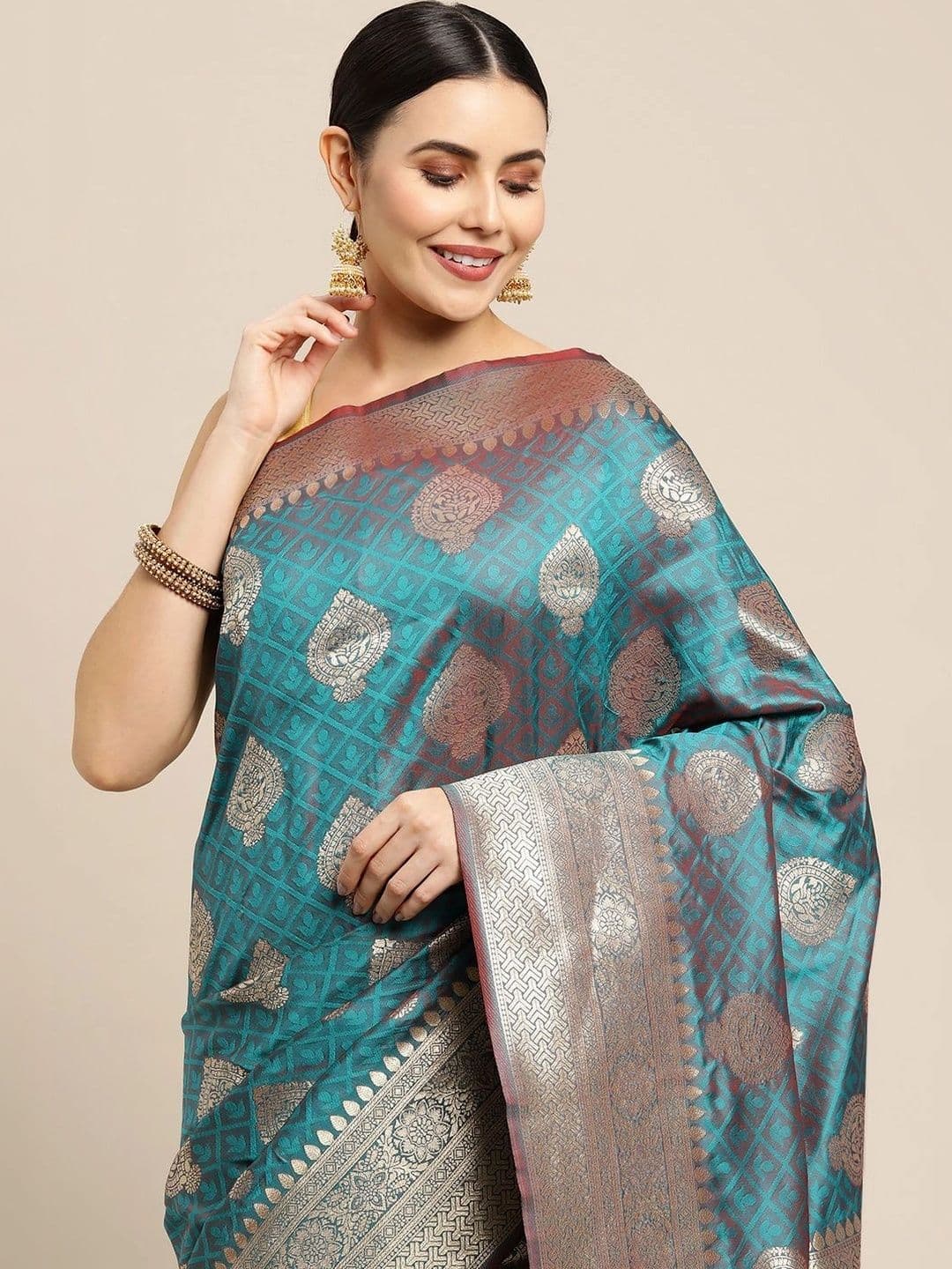 Dhaaga Ghar Woven Design Zari Art Silk Banarasi Saree thumbnail 6