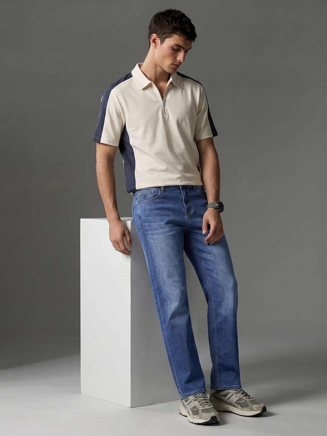 FCUK Men Straight Fit Heavy Fade Jeans thumbnail 3