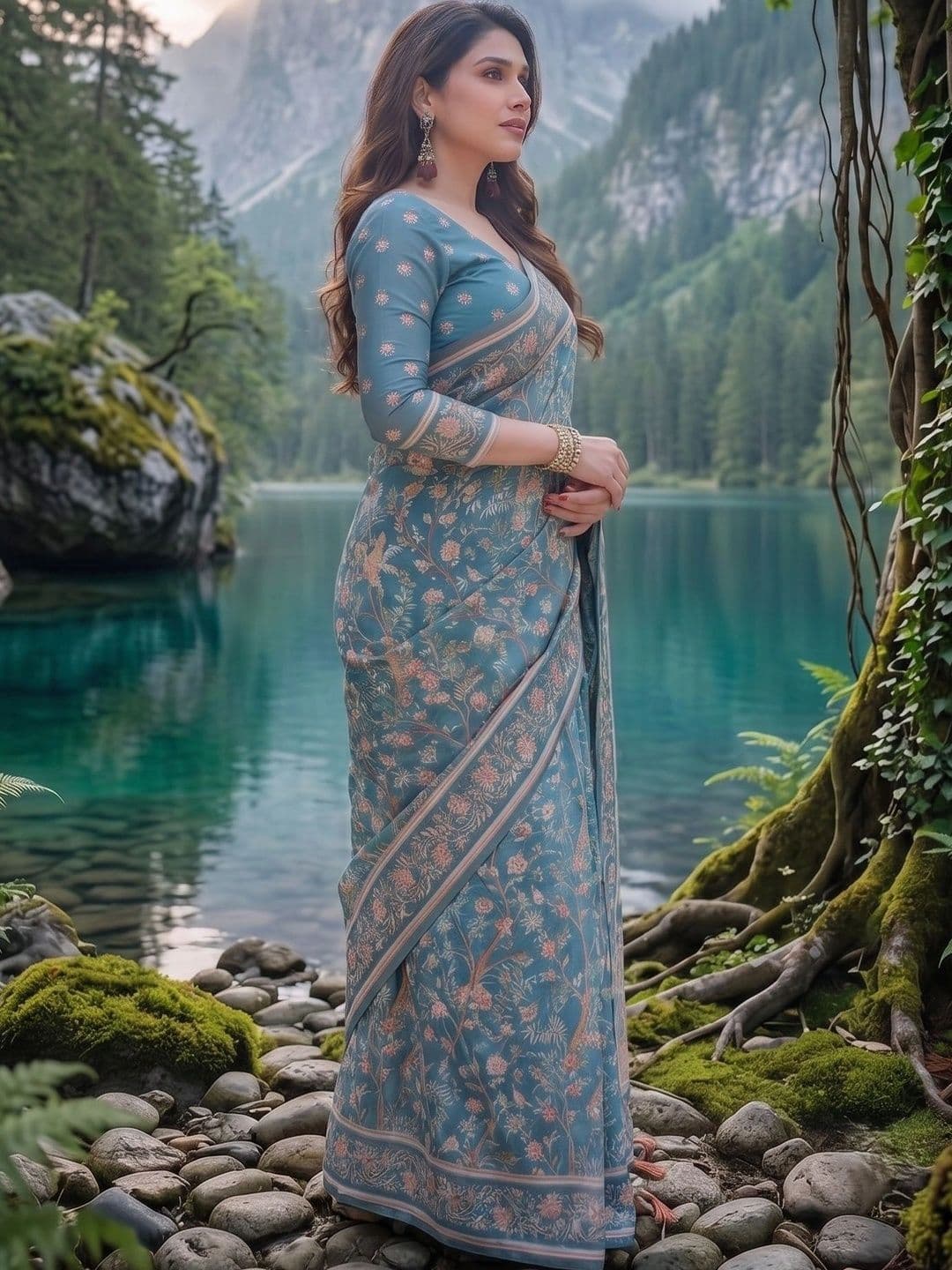 RUTVA FASHION Floral Zari Pure Linen Saree thumbnail 6