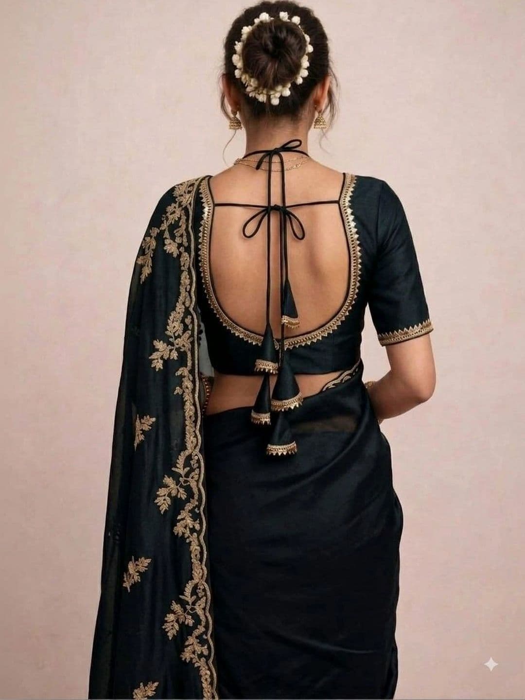 Binatex Silk Embellished Zari Saree Blouse thumbnail 3