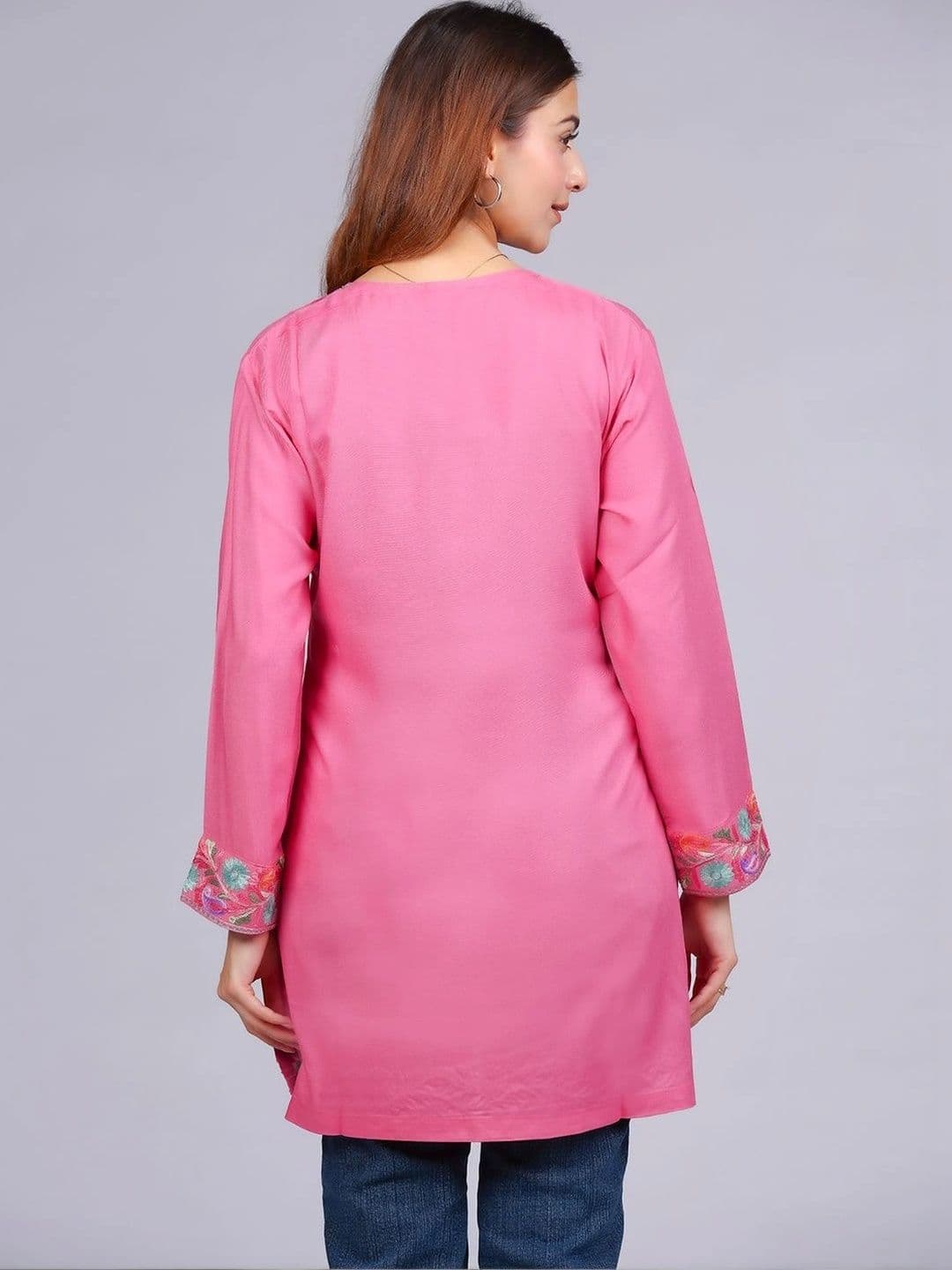 Anouk Women Embroidered Thread Work Kurta thumbnail 3