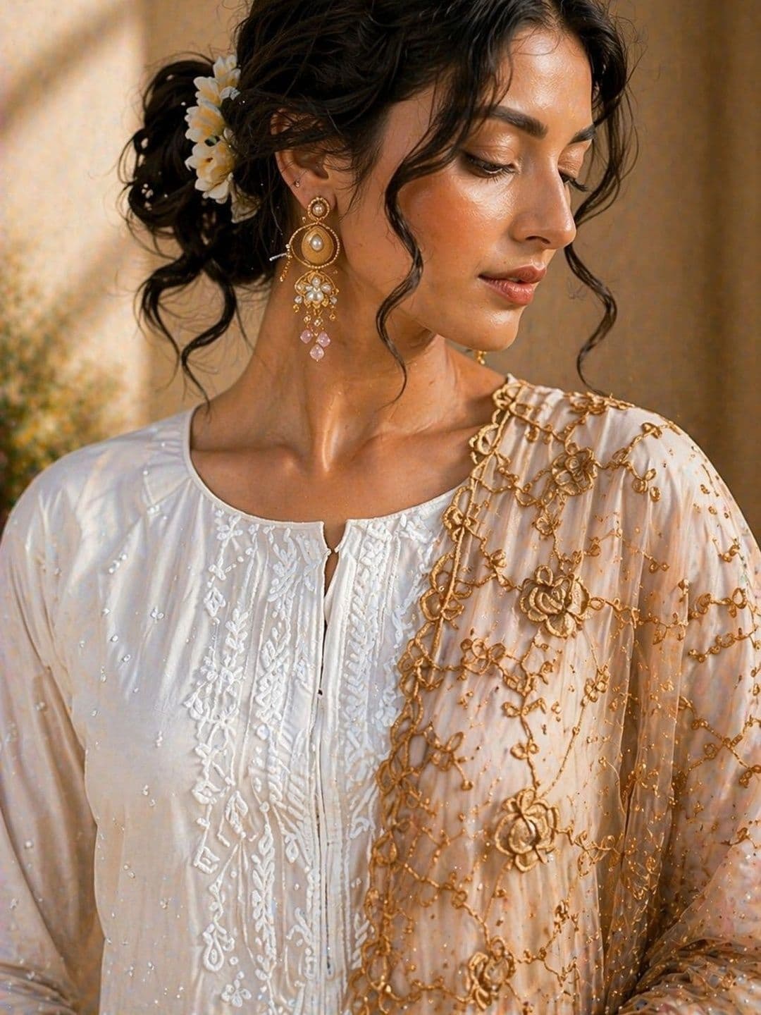 STUTI FASHION Embroidered Dupatta with Thread Work thumbnail 2