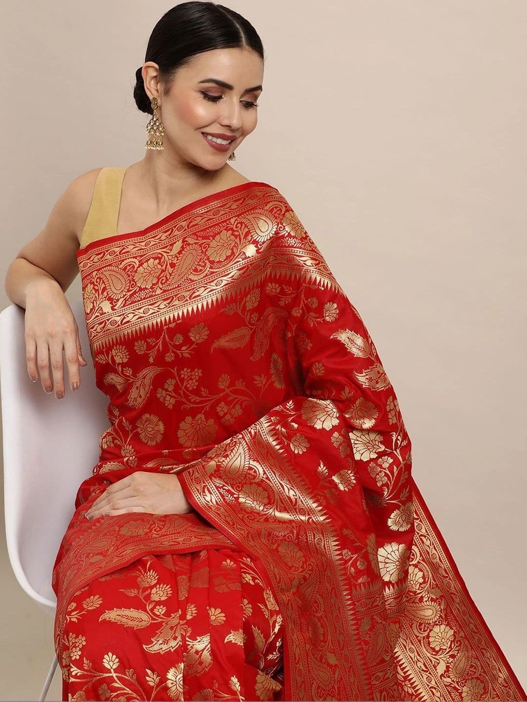Dhaaga Ghar Woven Design Zari Art Silk Banarasi Saree thumbnail 3