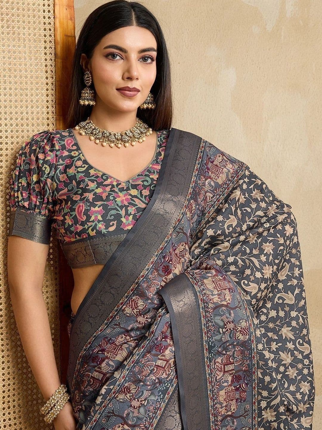 Moda Rapido Silk Blend Designer Saree thumbnail 2