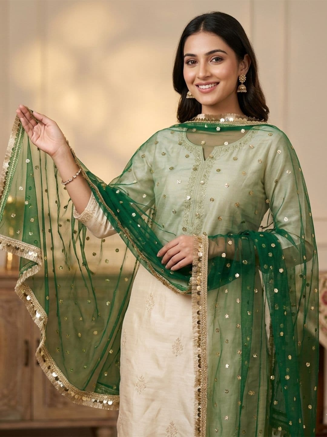 Navti Creations Embroidered Dupatta with Sequinned thumbnail 3