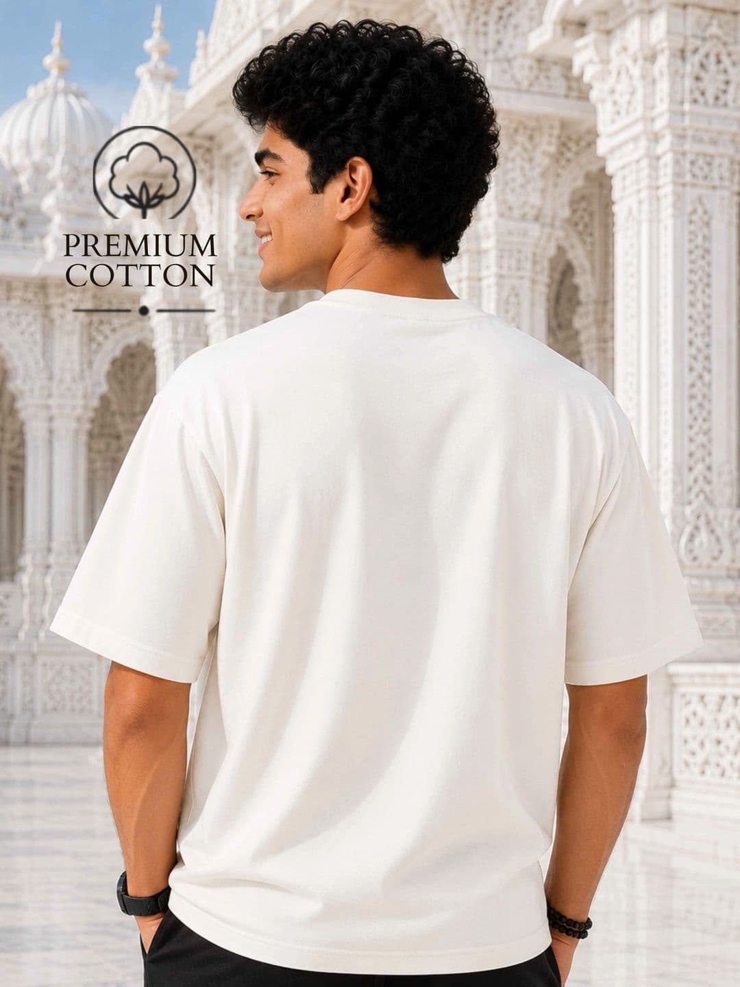 EXCELLO Men Printed Drop-Shoulder Sleeves T-shirt thumbnail 4