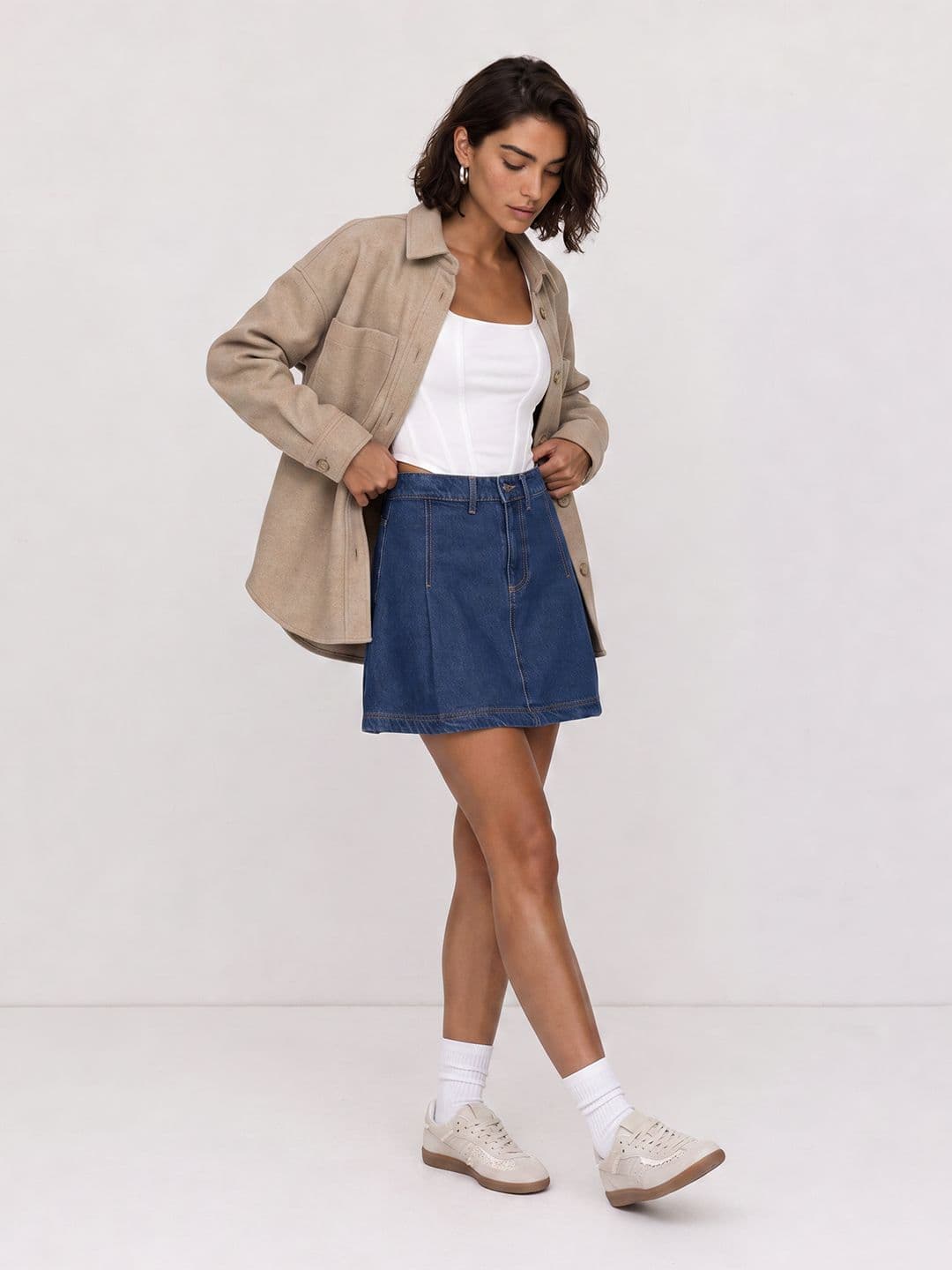 The Roadster Life Co. Pleated Pure Cotton Mini Skirt thumbnail 3