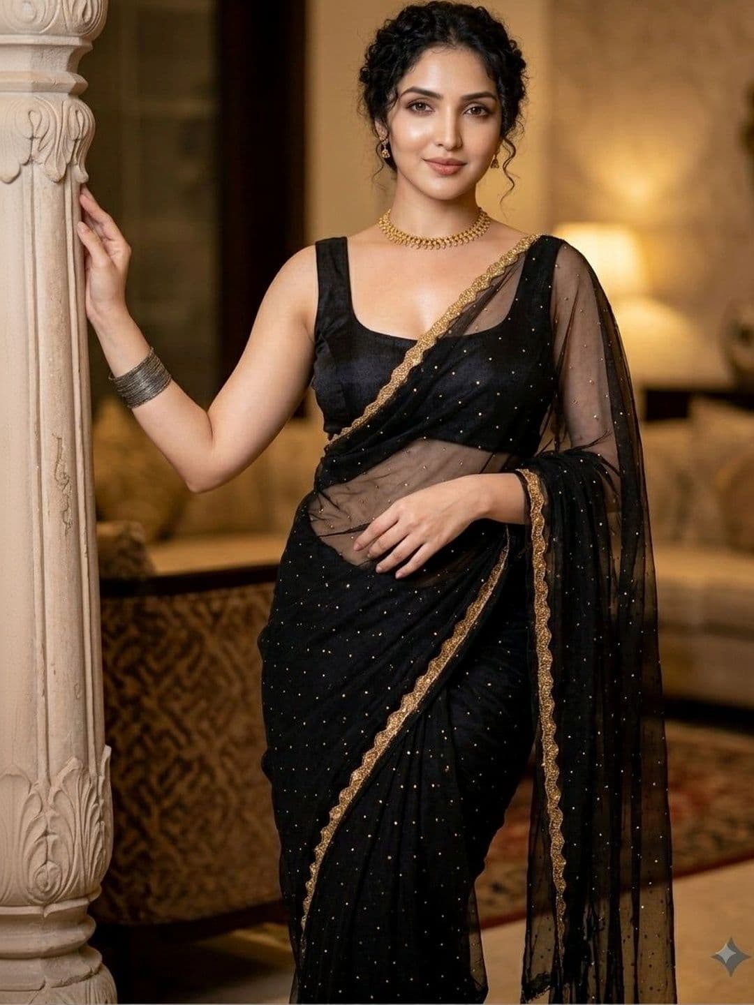 Akshmi Creation Supernet Saree thumbnail 4