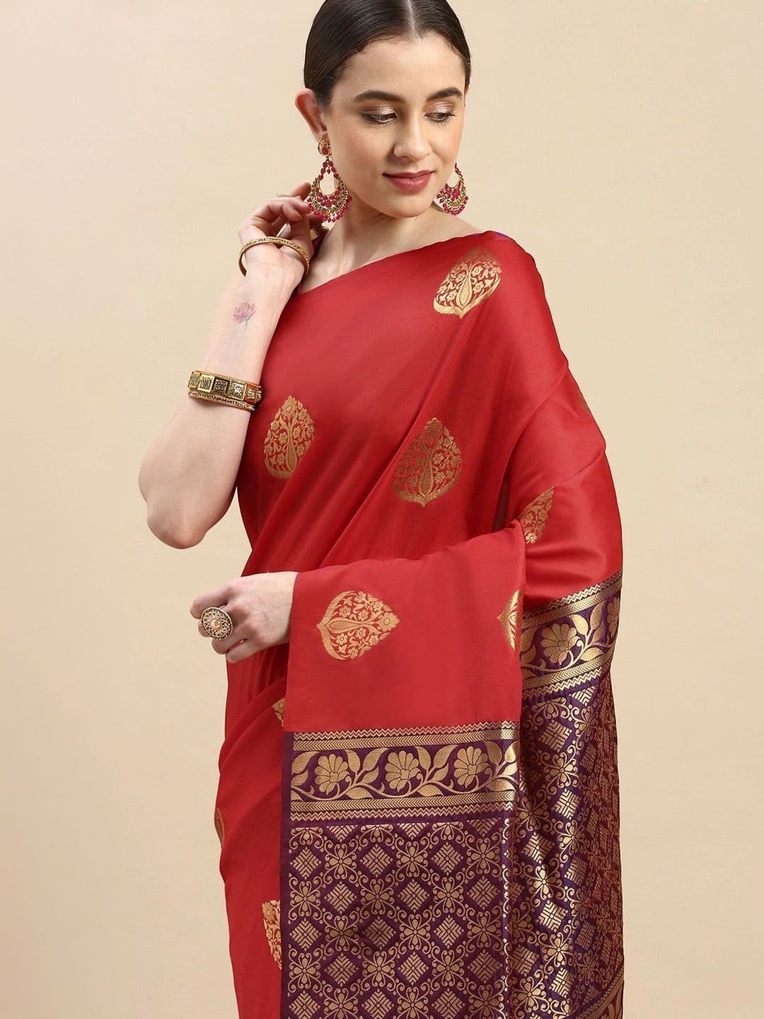 Dhaaga Ghar Woven Design Zari Art Silk Banarasi Saree thumbnail 5