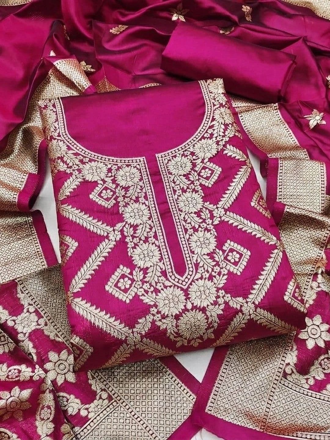 Dhaaga Ghar Art Silk Unstitched Dress Material - view 1