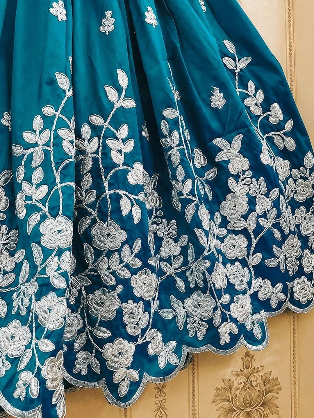 KALINI Girls Embroidered Thread Work Ready to Wear Lehenga & thumbnail 2