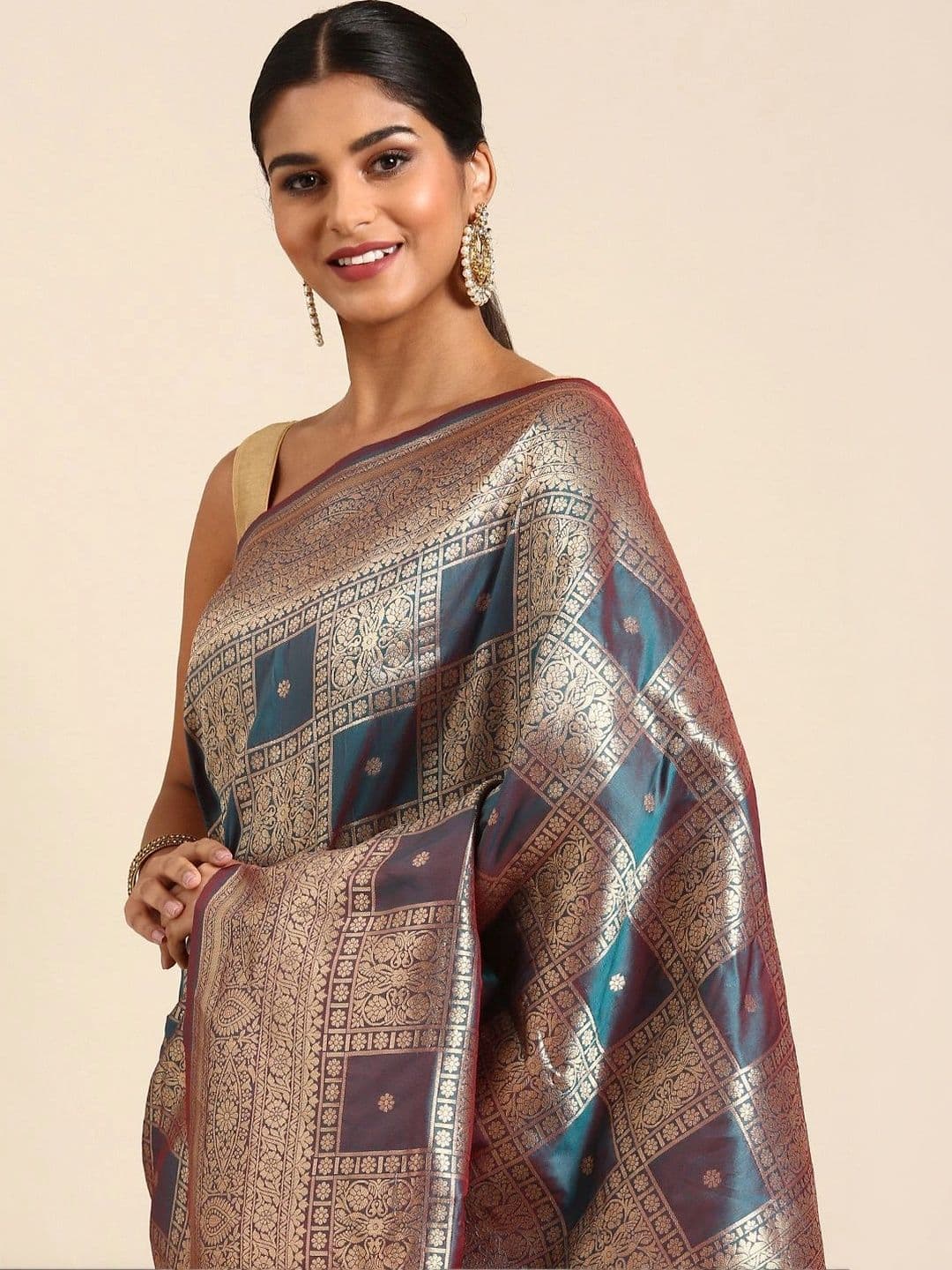 Dhaaga Ghar Woven Design Zari Art Silk Banarasi Saree thumbnail 3
