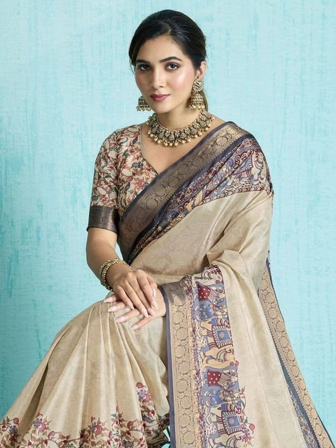 Moda Rapido Silk Blend Designer Saree thumbnail 3