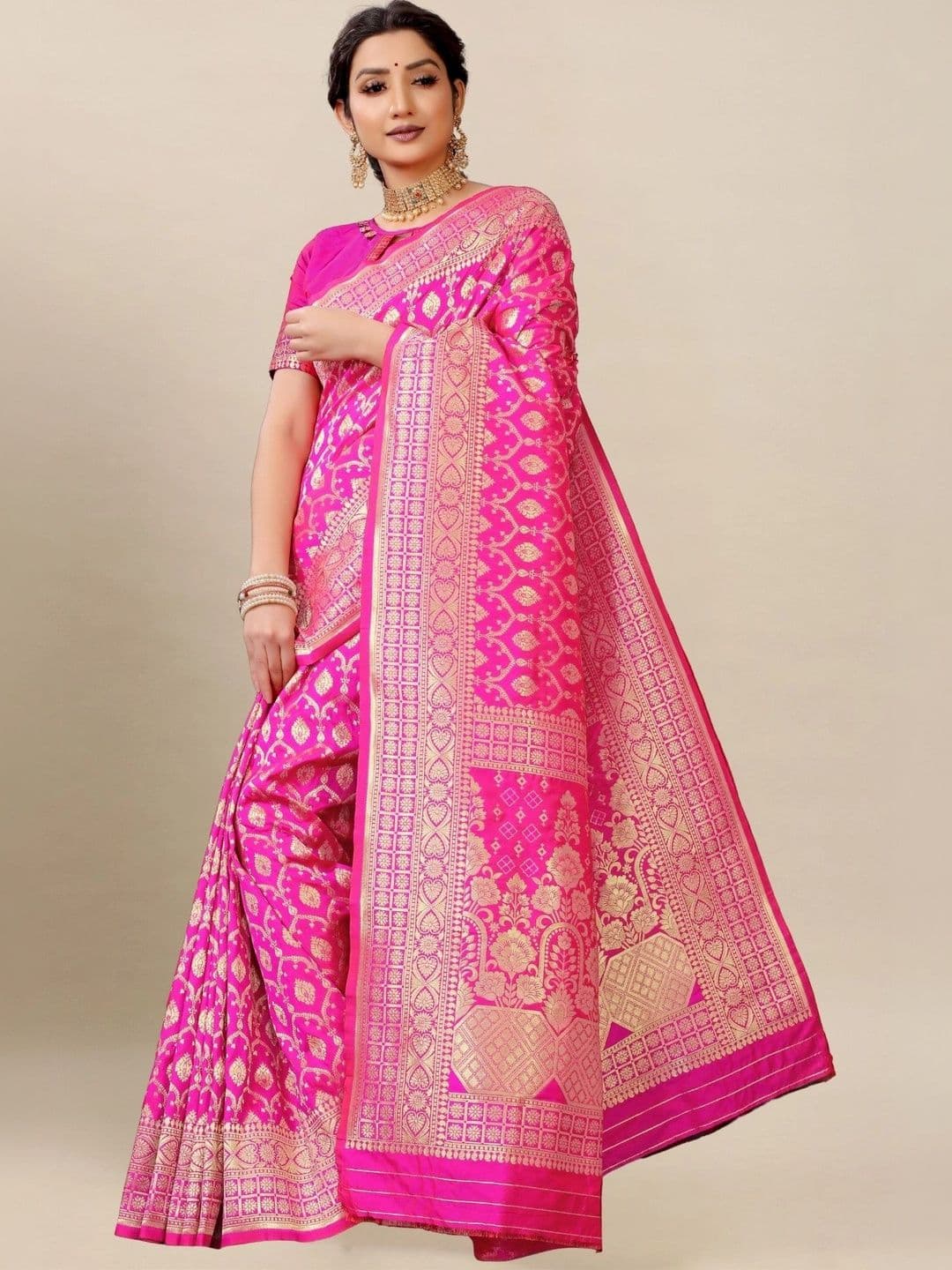 Dhaaga Ghar Woven Design Zari Art Silk Banarasi Saree thumbnail 6