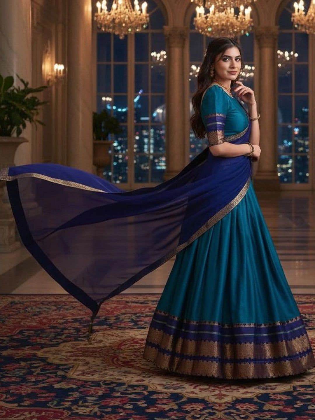 all about you Women Embroidered Unstitched Lehenga & Blouse With Dupatta thumbnail 5