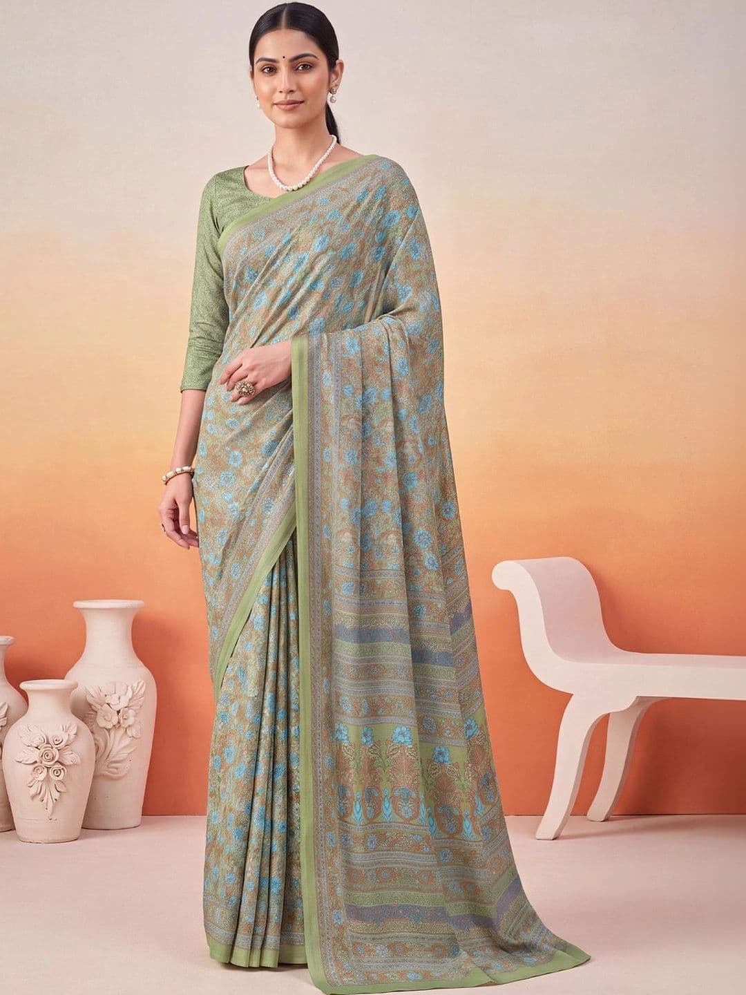 Anouk Paisley Poly Crepe Designer Saree - view 1