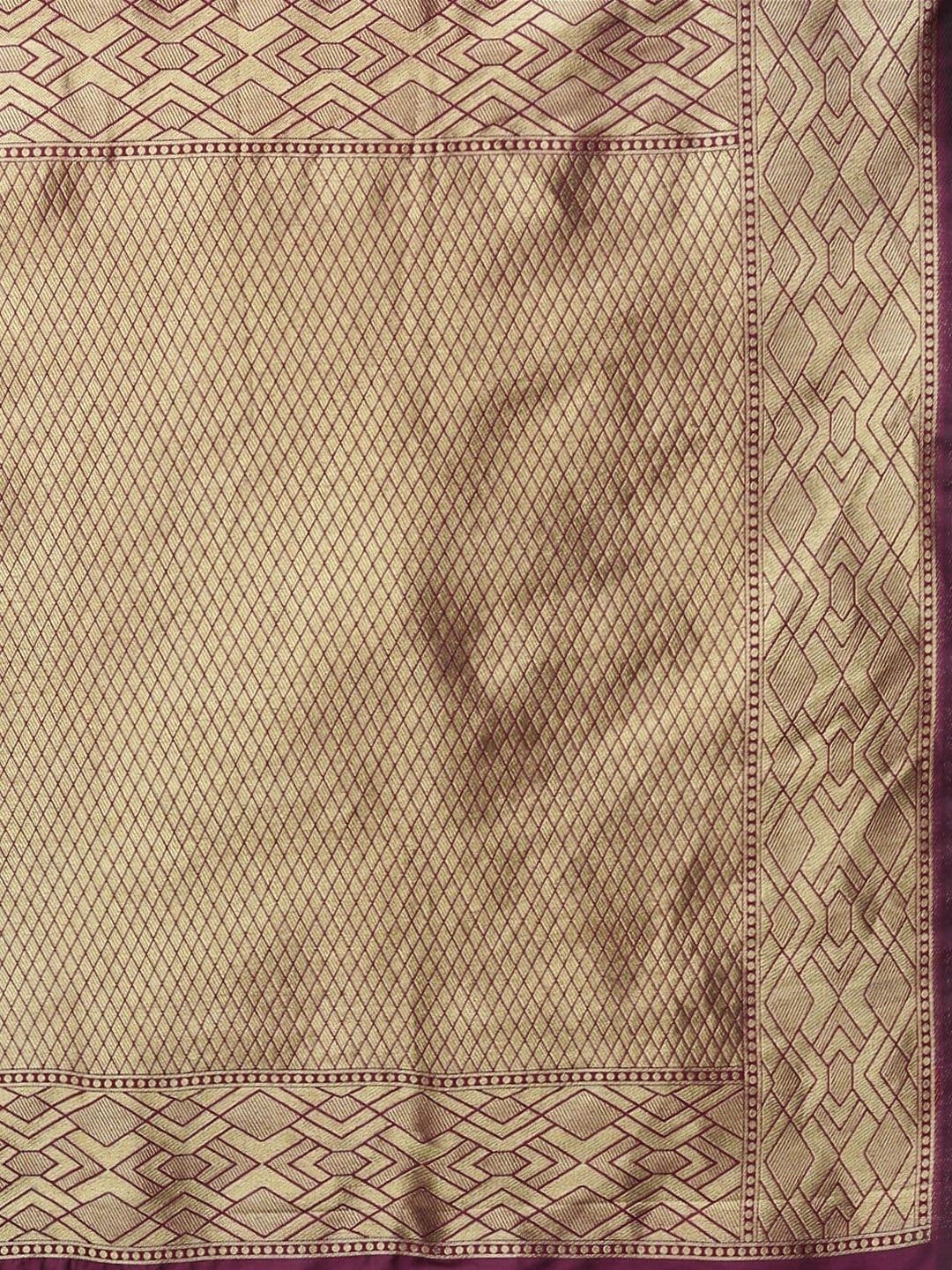Dhaaga Ghar Women Floral Zari Art Silk Banarasi Saree thumbnail 7