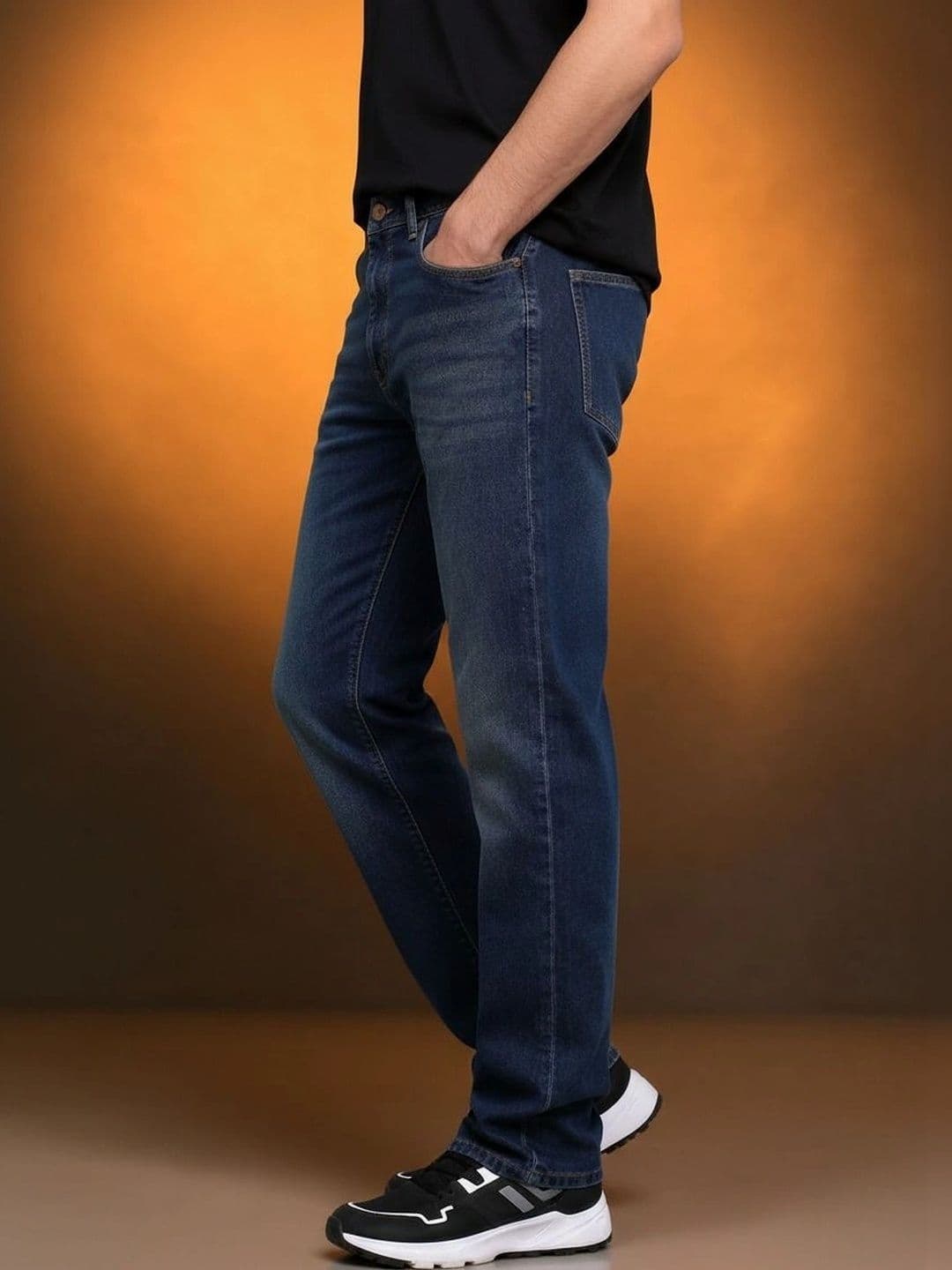 Roadster Men Jean Straight Fit Mid-Rise Low Distress Stretchable Jeans thumbnail 3