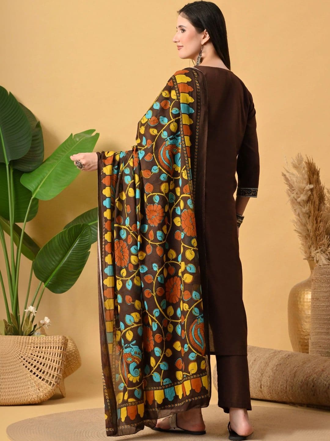 Anouk Women Ethnic Motifs Printed Regular Pure Cotton Kurta with Palazzos & With Dupatta thumbnail 3