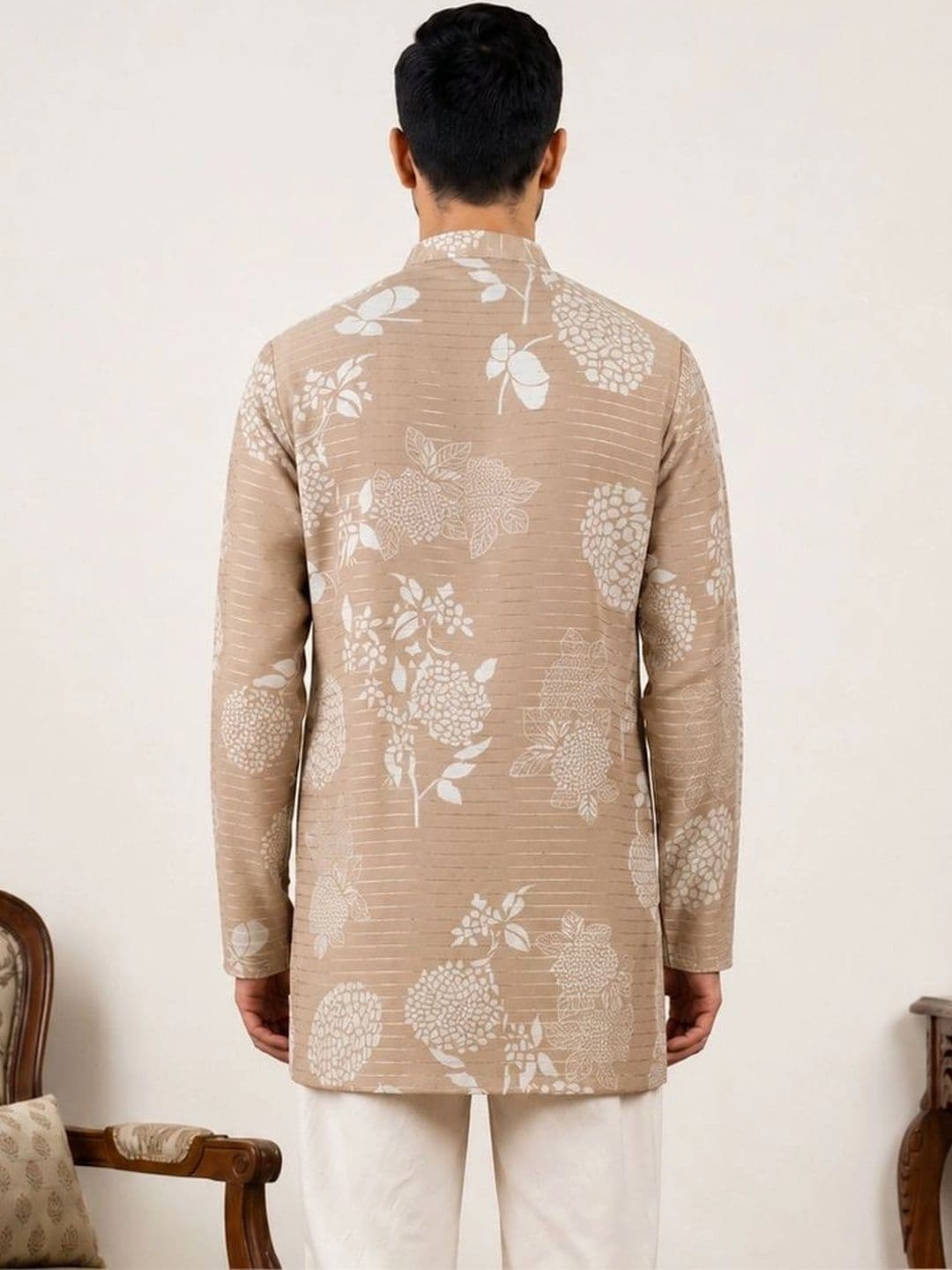 Jompers Men Floral Printed Floral Kurta thumbnail 3