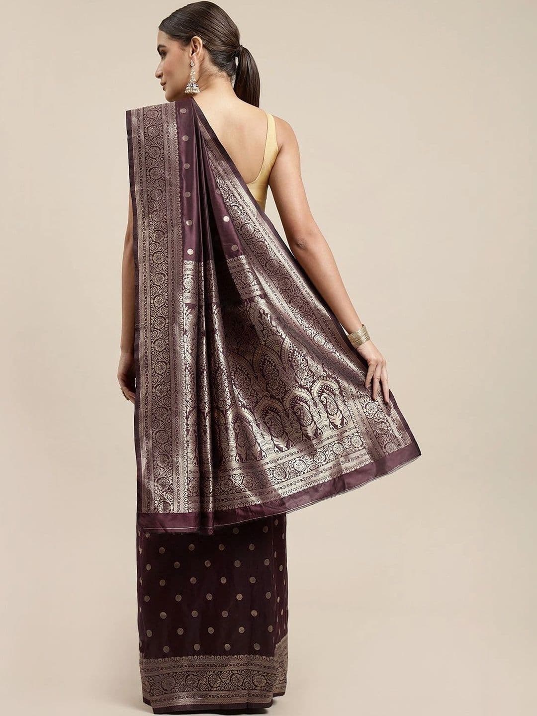 Dhaaga Ghar Women Woven Design Zari Art Silk Banarasi Saree thumbnail 2