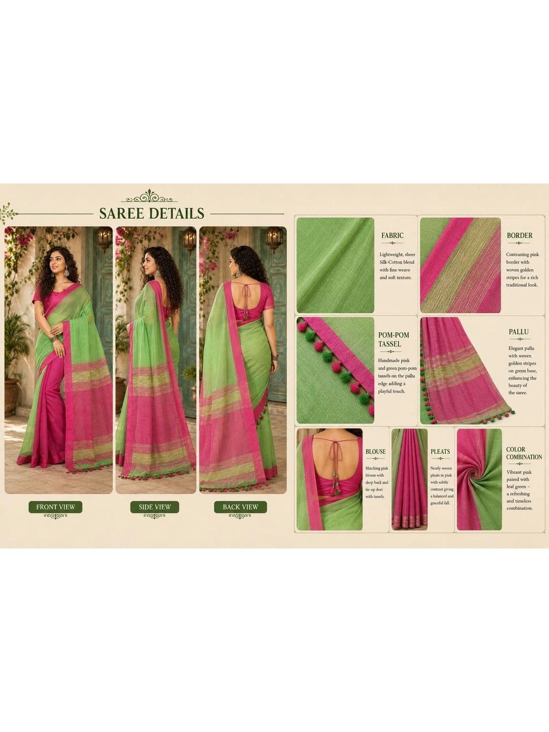 Crochetin Handloom Saree thumbnail 3