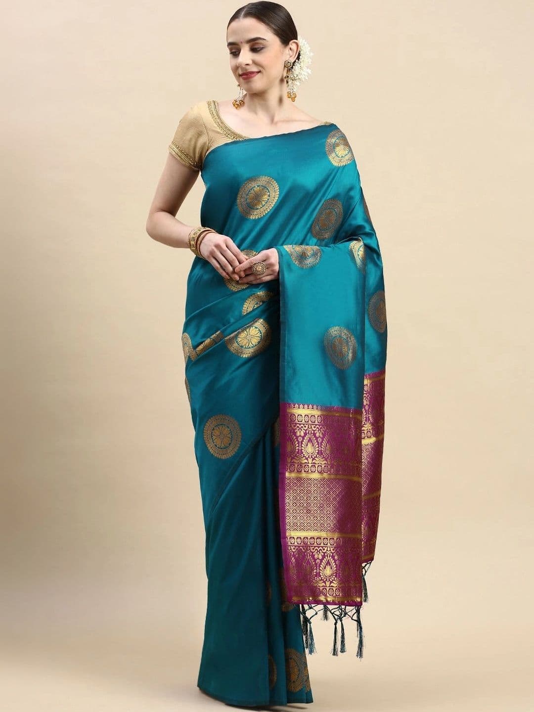 Dhaaga Ghar Woven Design Zari Art Silk Banarasi Saree thumbnail 6