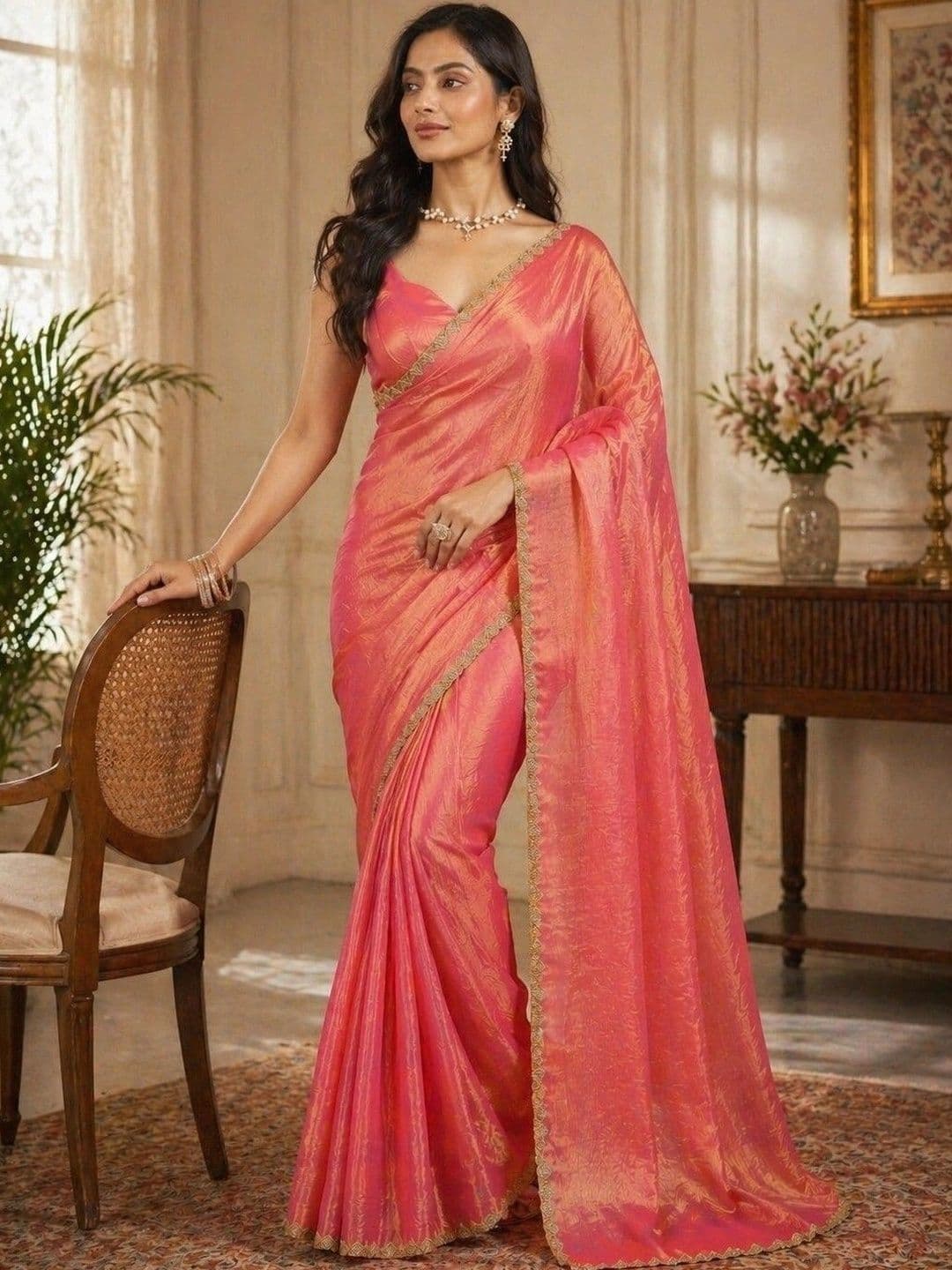 Moda Rapido Zari Satin Saree thumbnail 7