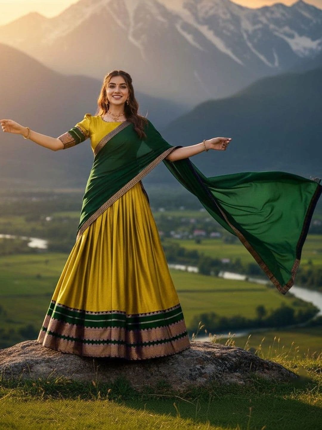 all about you Unstitched Lehenga & Blouse With Dupatta - view 1