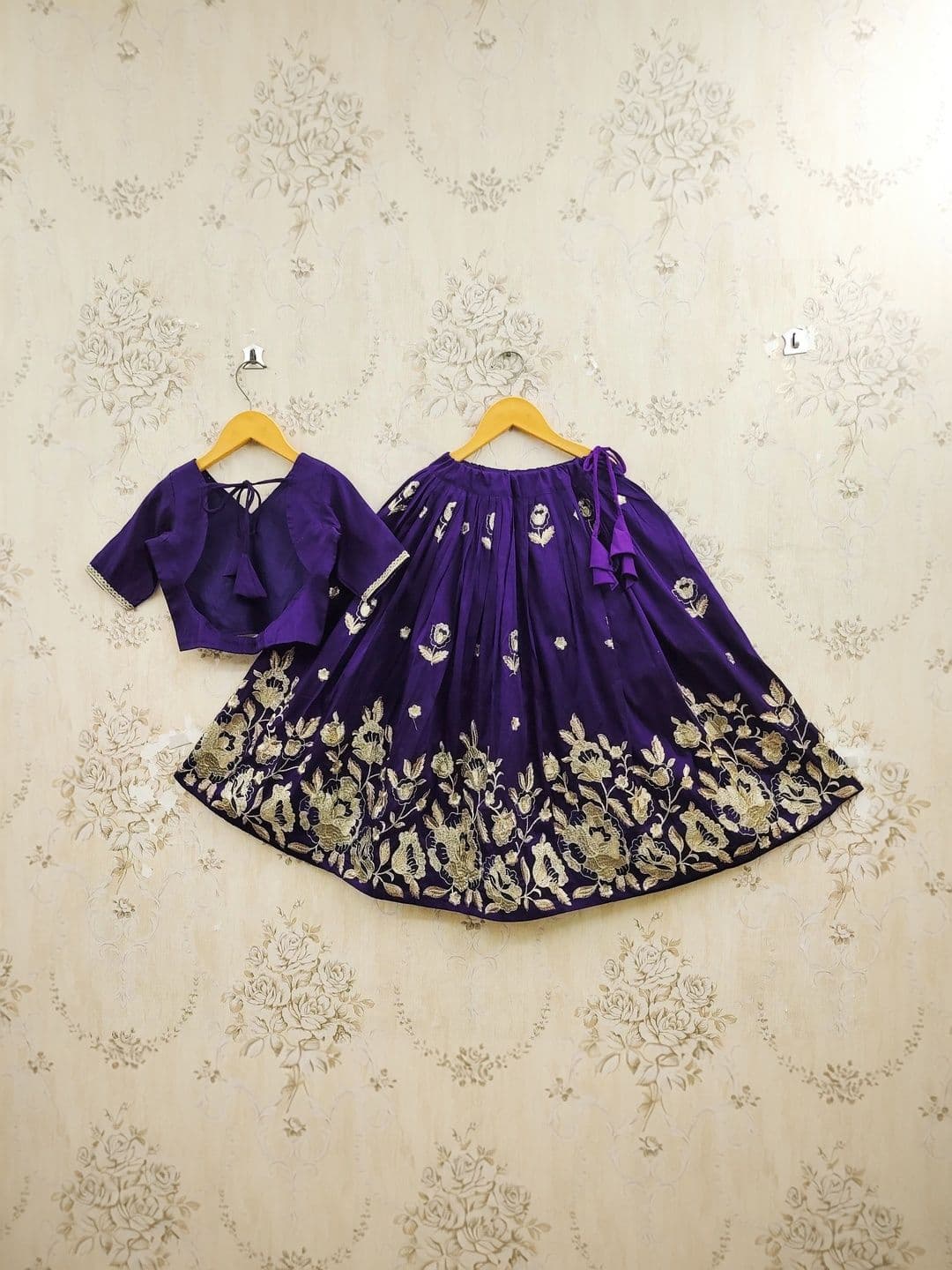 KALINI Girls Embroidered Thread Work Ready to Wear Lehenga & thumbnail 3