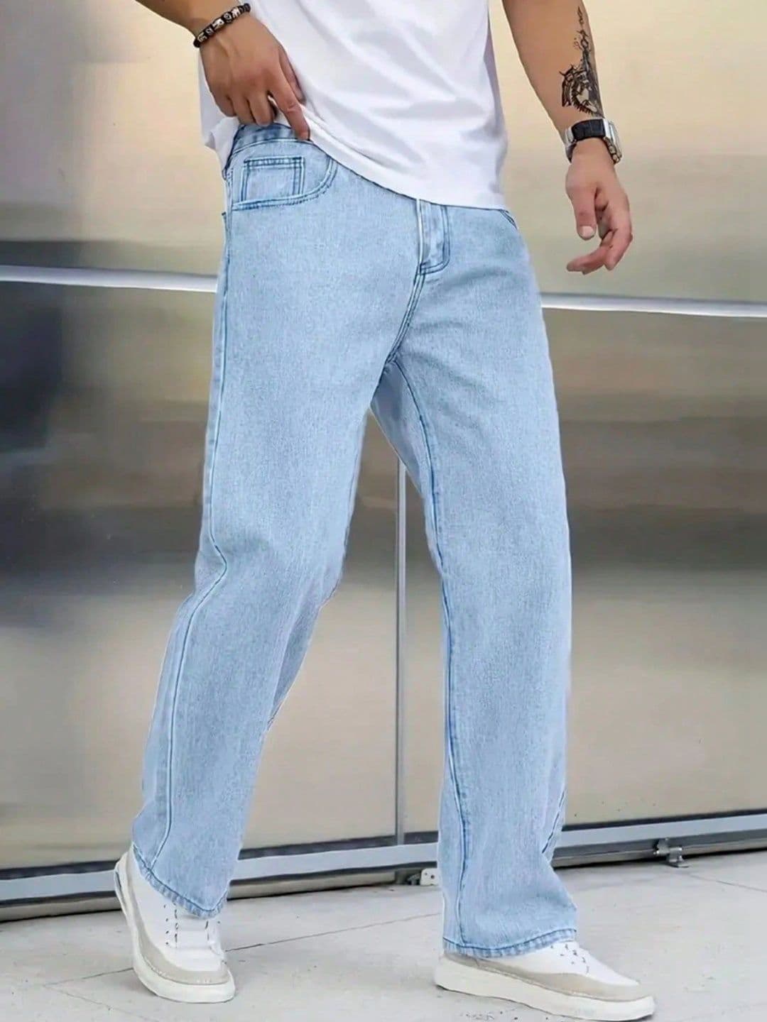 PINKLIT Men Straight Fit Mid-Rise Jeans thumbnail 2