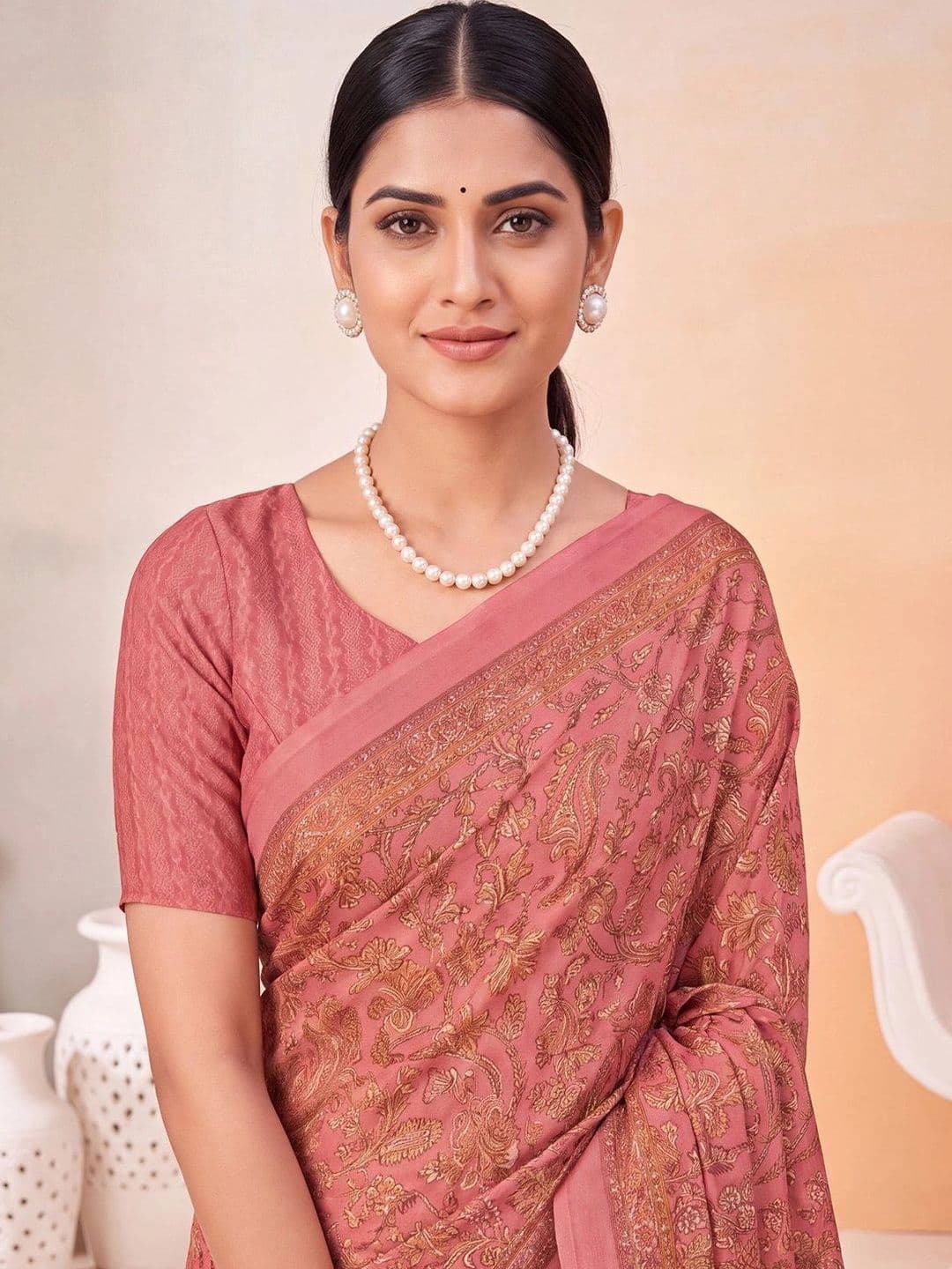 Anouk Paisley Poly Crepe Designer Saree thumbnail 3