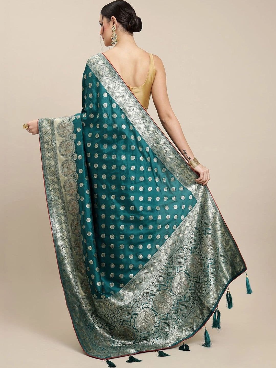 Dhaaga Ghar Woven Design Zari Art Silk Banarasi Saree thumbnail 4